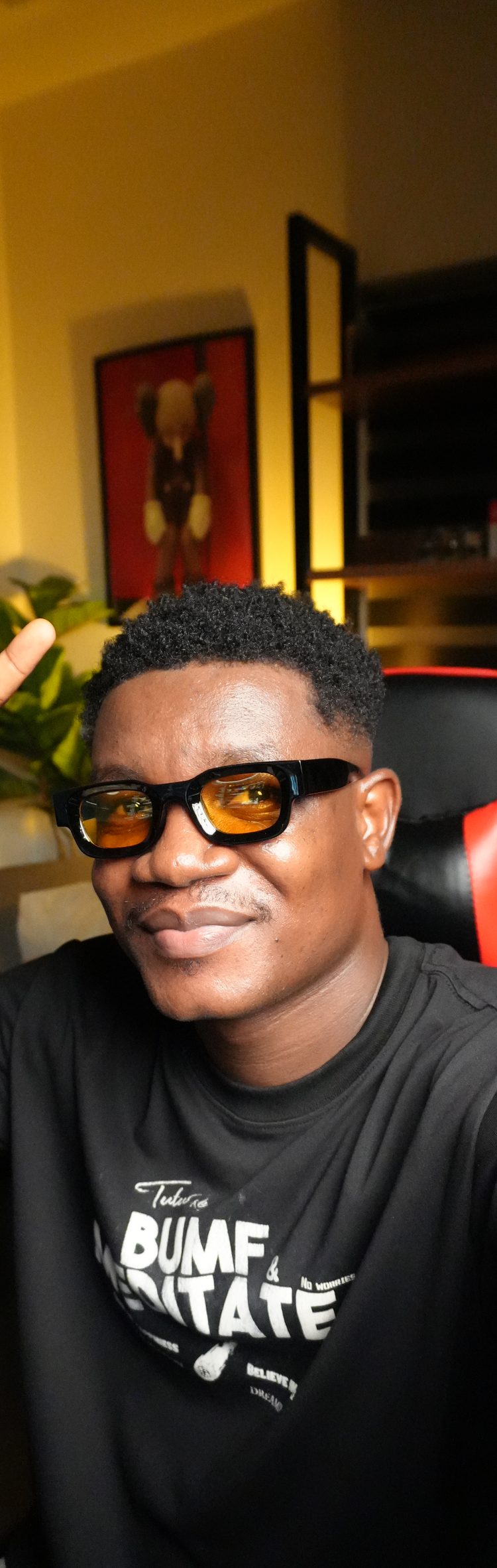 Michael Eneji at his desk